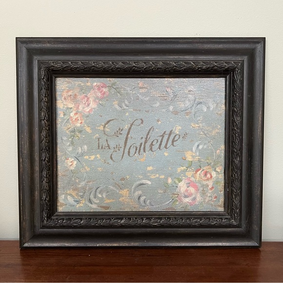 Art Reproduction, Framed, Parisian Style French Blue, La Toilette, 10”x12” - Picture 2 of 3